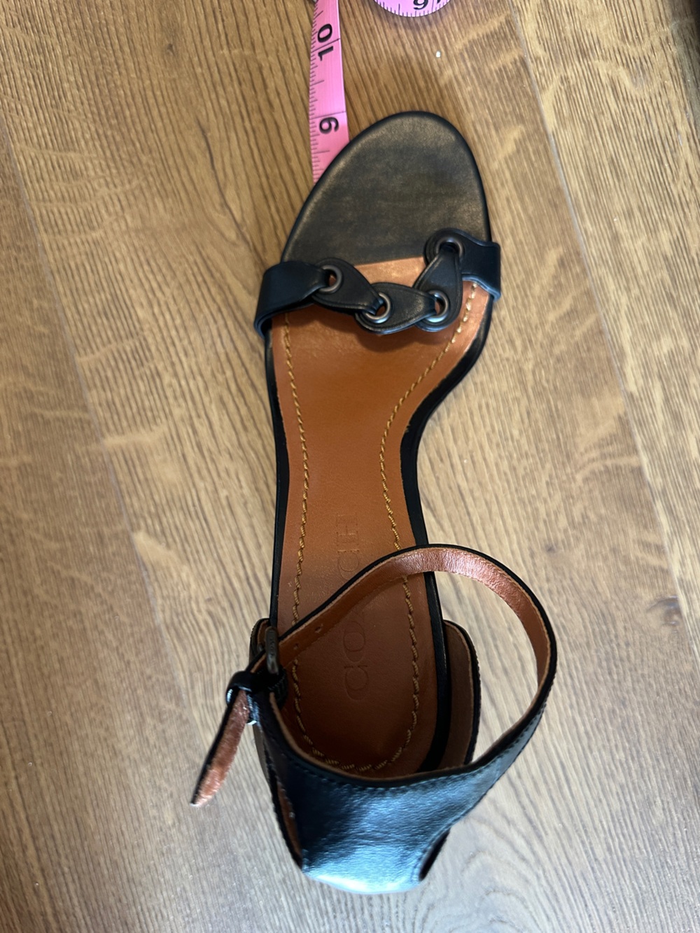 Coach Black Ankle-Strap Block Heel Sandals - Size 7.5/Size 8 - Picture 8 of 12